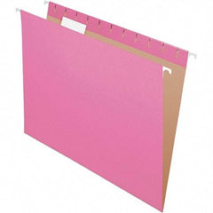 Pendaflex - 8-1/2 x 11", Letter Size, Pink, Hanging File Folder - 11 Point Stock, 1/5 Tab Cut Location - Best Tool & Supply