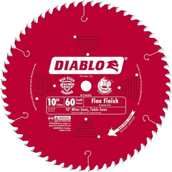 Freud - 10" Blade Diam, 60 Teeth, Carbide-Tipped Cold Saw Blade - 5/8" Arbor Hole Diam, 0.071" Blade Thickness - Best Tool & Supply