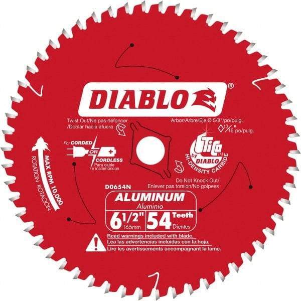 Freud - 6-1/2" Blade Diam, 56 Teeth, Carbide-Tipped Cold Saw Blade - 5/8" Arbor Hole Diam, 0.045" Blade Thickness - Best Tool & Supply