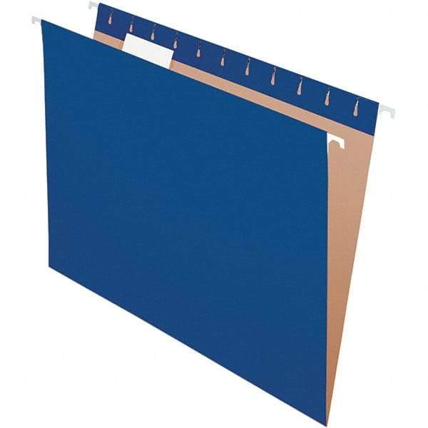 Pendaflex - 8-1/2 x 11", Letter Size, Navy, Hanging File Folder - 11 Point Stock, 1/5 Tab Cut Location - Best Tool & Supply