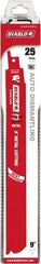 Freud - 9" Long x 1" Thick, Bi-Metal Reciprocating Saw Blade - Tapered Profile, 8 to 14 TPI, Toothed Edge, Tang Shank - Best Tool & Supply