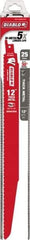 Freud - 12" Long x 1" Thick, Bi-Metal Reciprocating Saw Blade - Tapered Profile, 8 to 10 TPI, Toothed Edge, Tang Shank - Best Tool & Supply