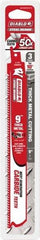 Freud - 9" Long x 1" Thick, Carbide Reciprocating Saw Blade - Straight Profile, 8 TPI, Toothed Edge, Tang Shank - Best Tool & Supply