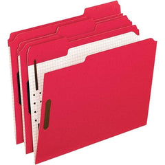 Pendaflex - 11-5/8 x 9-1/2", Letter Size, Red, File Folders with Top Tab - 11 Point Stock, Assorted Tab Cut Location - Best Tool & Supply