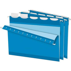 Pendaflex - 8-1/2 x 11", Letter Size, Blue, Hanging File Folder - 11 Point Stock, 1/5 Tab Cut Location - Best Tool & Supply