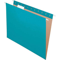 Pendaflex - 8-1/2 x 11", Letter Size, Teal, Hanging File Folder - 11 Point Stock, 1/5 Tab Cut Location - Best Tool & Supply