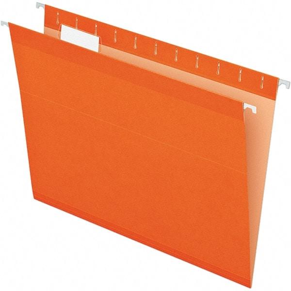 Pendaflex - 8-1/2 x 11", Letter Size, Orange, Hanging File Folder - 11 Point Stock, 1/5 Tab Cut Location - Best Tool & Supply