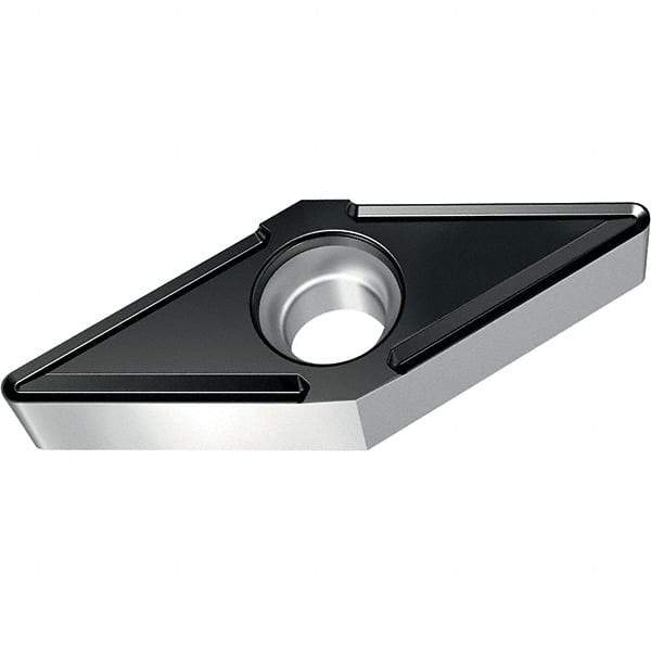 Walter - VBMT FP6 Grade WPP10S Turning Insert - TiCN+Al2O3+(TiCN) Finish, 35° Rhombic, 6.35mm Inscr Circle, 3.18mm Thick, 0.4mm Corner Radius - Best Tool & Supply