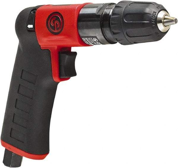 Chicago Pneumatic - 1/4" Reversible Keyless Chuck - Pistol Grip Handle, 2,800 RPM, 0.3 hp, 90 psi - Best Tool & Supply