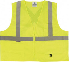 Viking - Size S/M High Visibility Green Solid Public Safety Vest - 37 to 39" Chest, ANSI 107-2015 Type R Class 2, Zipper Closure, 2 Pockets, Polyester - Best Tool & Supply