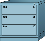 Table-Standard Cabinet - 3 Drawers - 30 x 28-1/4 x 30-1/8" - Single Drawer Access - Best Tool & Supply