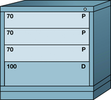 Table-Standard Cabinet - 4 Drawers - 30 x 28-1/4 x 30-1/8" - Multiple Drawer Access - Best Tool & Supply