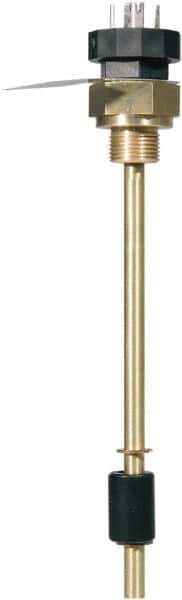 Barksdale - 158°F Normally Closed, Liquid Level & Temperature Switch - 8.66" Level Normally Open, 1" NPT Male, DIN 43650 Plug - Best Tool & Supply