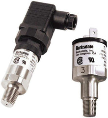 Barksdale - 100 to 1,000 psi Adjustable Range, 6,000 Max psi, Compact Pressure Switch - 7/16-20 UNF SAE, DIN 43650, Without Plug, SPDT Contact, SS Wetted Parts, 8% Repeatability - Best Tool & Supply