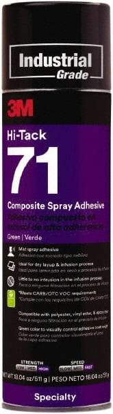 3M - 18.04 oz Aerosol Green Spray Adhesive - High Tack, 205°F Heat Resistance, High Strength Bond - Best Tool & Supply