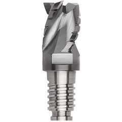 Kennametal - 5/8" Diam, 15/32" LOC, 3 Flute, 0.015" Corner Radius End Mill Head - Solid Carbide, AlTiN Finish, Duo-Lock 16 Connection, Spiral Flute, 35° Helix, Centercutting - Best Tool & Supply