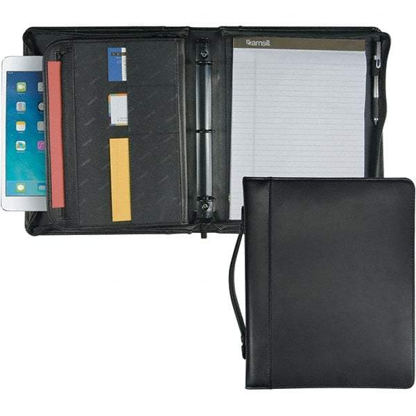 Samsill - 13-1/2" Long x 11" Wide Leatherette Two-Pocket Portfolios - Black - Best Tool & Supply