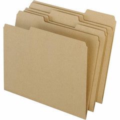 Pendaflex - 11-5/8 x 9-1/2", Letter Size, Natural, File Folders with Top Tab - 11 Point Stock, Assorted Tab Cut Location - Best Tool & Supply