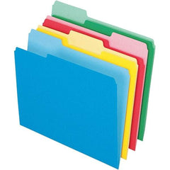 Pendaflex - 11-5/8 x 9-1/2", Letter Size, Assorted Colors, File Folders with Top Tab - 11 Point Stock, Assorted Tab Cut Location - Best Tool & Supply