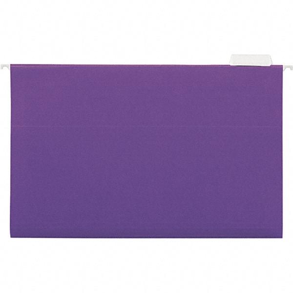 UNIVERSAL - 9-1/2x11-3/4", Legal, Violet, Hanging File Folder - 11 Point Stock, 1/5 Tab Cut Location - Best Tool & Supply