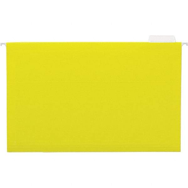 UNIVERSAL - 9-1/2x11-3/4", Legal, Yellow, Hanging File Folder - 11 Point Stock, 1/5 Tab Cut Location - Best Tool & Supply