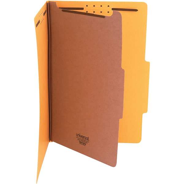 UNIVERSAL - 15 x 10-3/8", Legal, Yellow, Classification Folders with Top Tab Fastener - 25 Point Stock, Right of Center Tab Cut Location - Best Tool & Supply