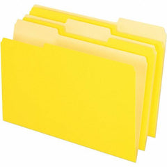 Pendaflex - 14-5/8 x 9-3/16", Legal, Yellow, File Folders with Top Tab - 11 Point Stock, Assorted Tab Cut Location - Best Tool & Supply