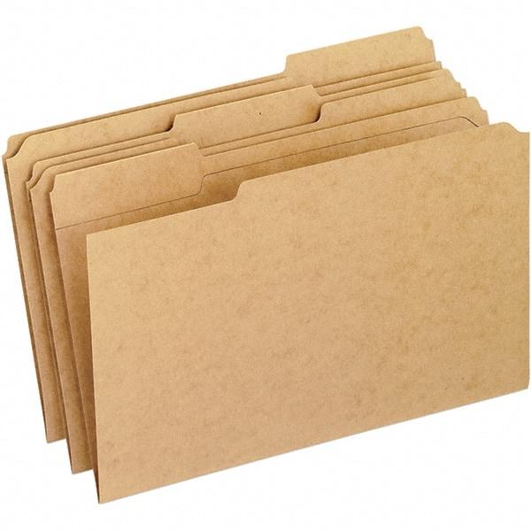 Pendaflex - 15-1/4 x 10", Legal, Brown, File Folders with Top Tab - 11 Point Stock, Assorted Tab Cut Location - Best Tool & Supply