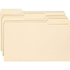 SMEAD - 14-3/4 x 9-1/2", Legal, Manila, File Folders with Top Tab - 11 Point Stock, Assorted Tab Cut Location - Best Tool & Supply