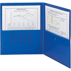 SMEAD - 11 x 8-1/2", Letter Size, Blue, Two Pocket Folder - Best Tool & Supply