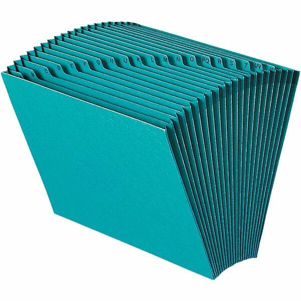 SMEAD - 12 x 10", Letter Size, Teal, A-Z Indexed Expanding Files - Assorted Tab Cut Location - Best Tool & Supply