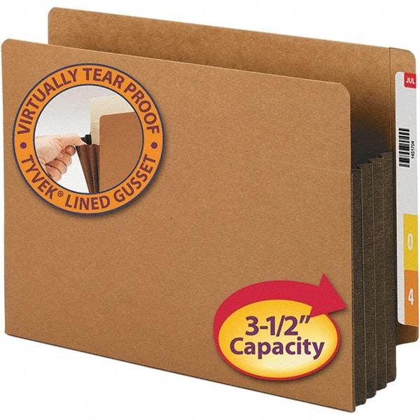 SMEAD - 12-1/4 x 9-1/2", Letter Size, Dark Brown, 3-1/2" Expanding Wallet - Straight Tab Cut Location - Best Tool & Supply