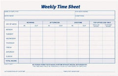 TOPS - 8-1/2" High x 5-1/2" Wide Weekly Time Sheets - Purple, White, Use with Manual Entries - Best Tool & Supply