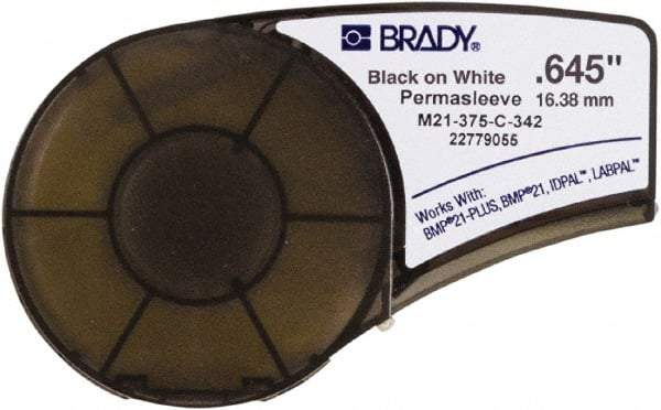 Brady - 0.645" Wide, White Heat Shrinkable Polyolefin Heat Shrink Tubing - For BMP21 Plus Portable Label Printer, IDPAL Handheld Label Maker - Best Tool & Supply