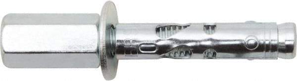 Powers Fasteners - 3/8" Diam, 3/8" Drill, 1-7/8" OAL, 2" Min Embedment Sleeve Concrete Anchor - 1018 Steel, Zinc-Plated Finish, Hex Head, Hex Drive, 1-7/8" Thread Length - Best Tool & Supply