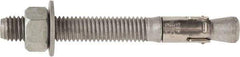 Powers Fasteners - 3/4" Diam, 3/4" Drill, 7" OAL, 1-1/2" Min Embedment Wedge Expansion Concrete Anchor - 1035 Carbon Steel, Hot Dipped Galvanized Finish, Hex Nut Head, Hex Drive, 4-5/8" Thread Length - Best Tool & Supply