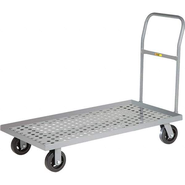 Little Giant - 1,600 Lb Capacity Steel Platform Truck - Steel Deck, 24" OAW, 48" Platform Length, Mold On Rubber Casters - Best Tool & Supply