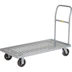 Little Giant - 1,600 Lb Capacity Steel Platform Truck - Steel Deck, 24" OAW, 36" Platform Length, Mold On Rubber Casters - Best Tool & Supply