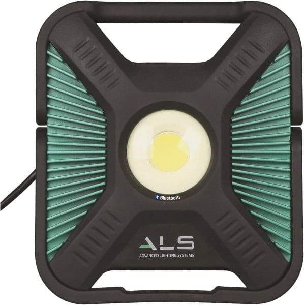 Advanced Lighting Systems - Black & Turquoise Spot Light with Bluetooth - 10,000 Lumens, Corded, LED Lamp - Best Tool & Supply