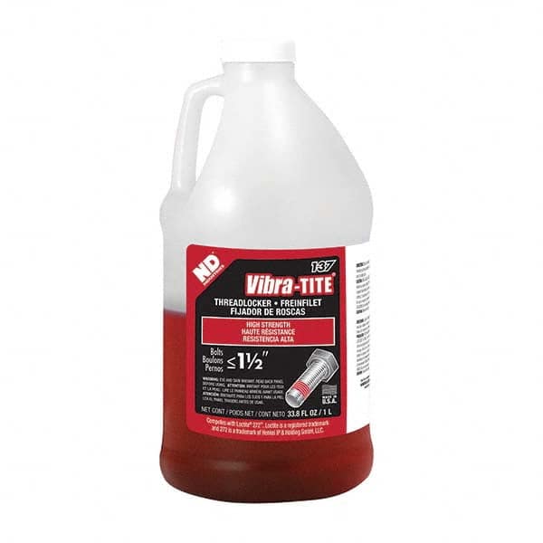 Vibra-Tite - 1 L Jug, Red, High Temp/High Strength Threadlocker - Best Tool & Supply