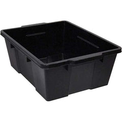 Quantum Storage - 50 Lb Load Capacity Black Polypropylene Tote Container - Stacking, Nesting, 7.8" Long x 15.9" Wide x 21" High - Best Tool & Supply