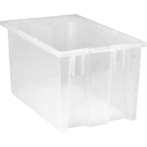 Quantum Storage - 90 Lb Load Capacity Clear Polypropylene Tote Container - Stacking, Nesting, 9" Long x 11" Wide x 18" High - Best Tool & Supply