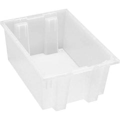 Quantum Storage - 65 Lb Load Capacity Clear Polypropylene Tote Container - Stacking, Nesting, 8" Long x 13-1/2" Wide x 19-1/2" High - Best Tool & Supply