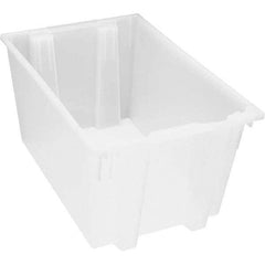 Quantum Storage - 100 Lb Load Capacity Clear Polypropylene Tote Container - Stacking, Nesting, 15" Long x 19-1/2" Wide x 29" High - Best Tool & Supply