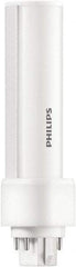 Philips - 5 Watt LED Commercial/Industrial 2 Pin Lamp - 3,500°K Color Temp, 580 Lumens, 60 Volts, PLC, 50,000 hr Avg Life - Best Tool & Supply