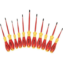 Wiha - 8 Piece Slotted, Phillips, Square & Terminal Xeno Screwdriver Set - Bit Sizes: Philips #1 & #2, Comes in Box - Best Tool & Supply