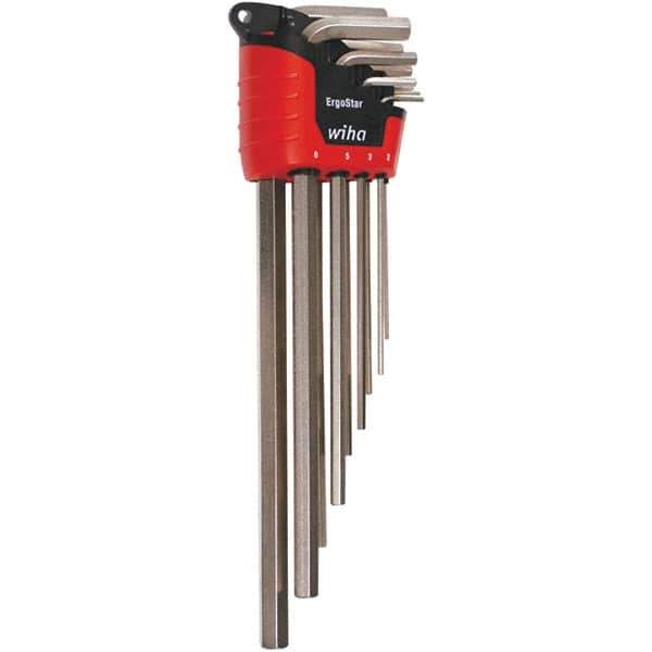 Wiha - 9 Piece, L-Key Long Arm Hex Key Set - 1.5 to 10mm Range, Nickel Plated - Best Tool & Supply