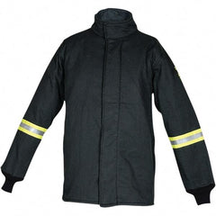 Oberon - Size 2XL Arc Flash Coat - Black, Aramid, Zipper with Hook & Loop Flap Closure, 50" Chest - Best Tool & Supply