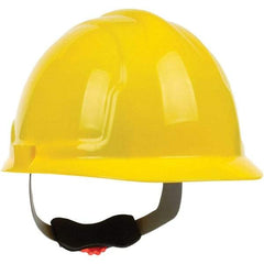 PRO-SAFE - ANSI Type I, Class E Rated, 4-Point, Ratchet Adjustment Hard Hat - Yellow, Standard Brim - Best Tool & Supply