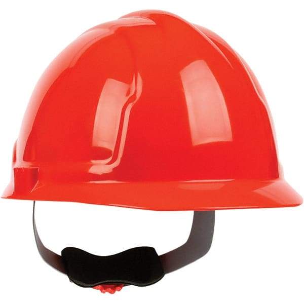 PRO-SAFE - ANSI Type I, Class E Rated, 4-Point, Ratchet Adjustment Hard Hat - Hi-Viz Orange, Standard Brim - Best Tool & Supply